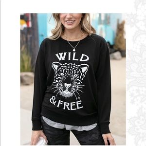 Grace & Lace Graphic Sweatshirt Wild & Free Size S